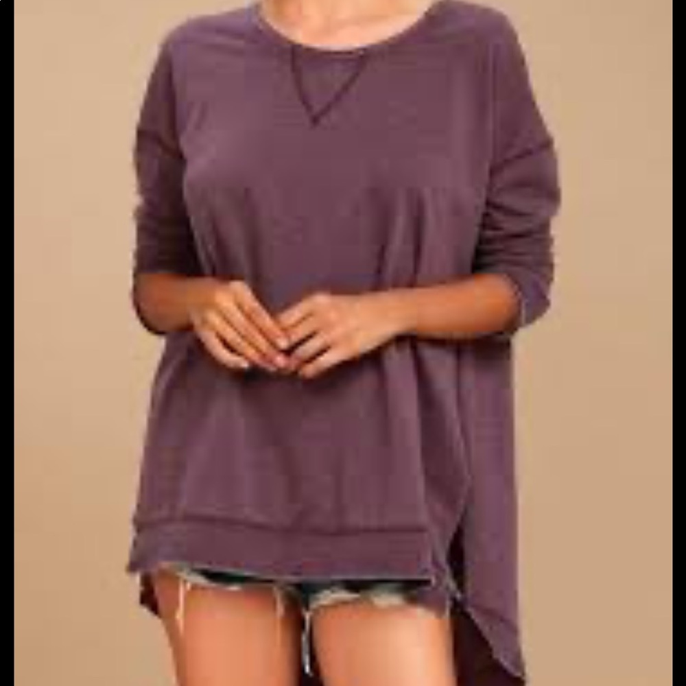 Z Supply Women’s washed plum hi-low sweater shirt